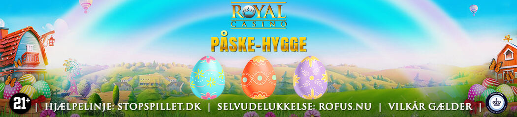 Royal Casino Danmark Påske-hygge påskespil med farverige påskeæg og en regnbue
