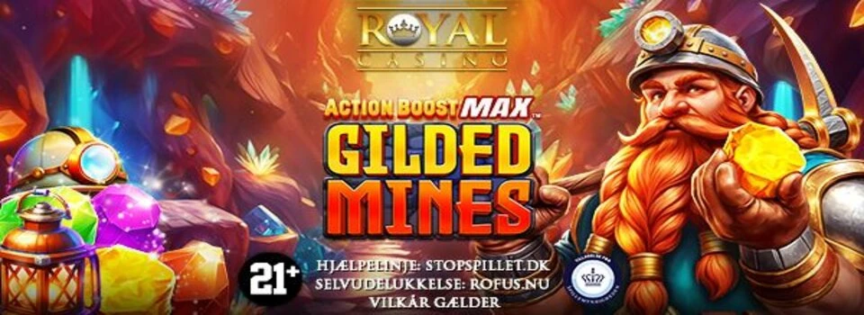 Casino Online DK Action Boost Max Gilded Mines spillemaskine hos online casinoer med free spins