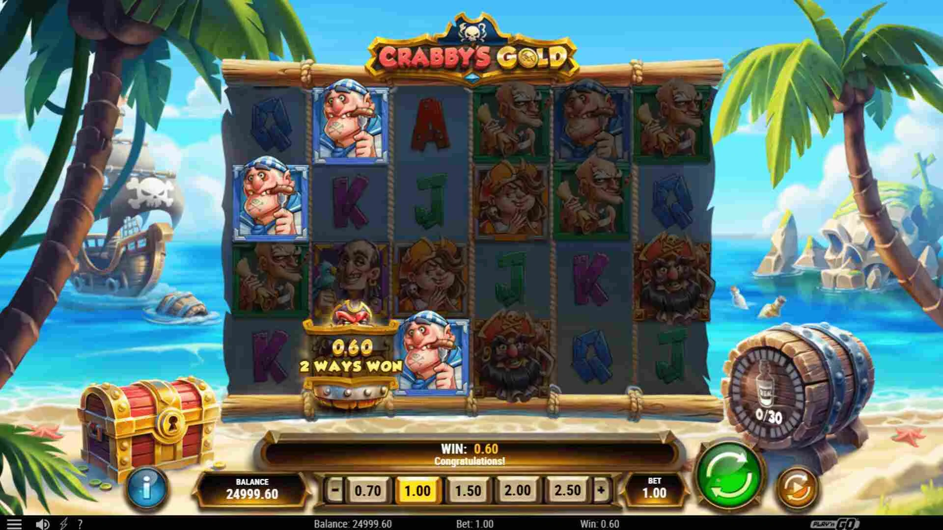Pragmatic Play Crabby's Gold Screenshot af casino spilleautomat