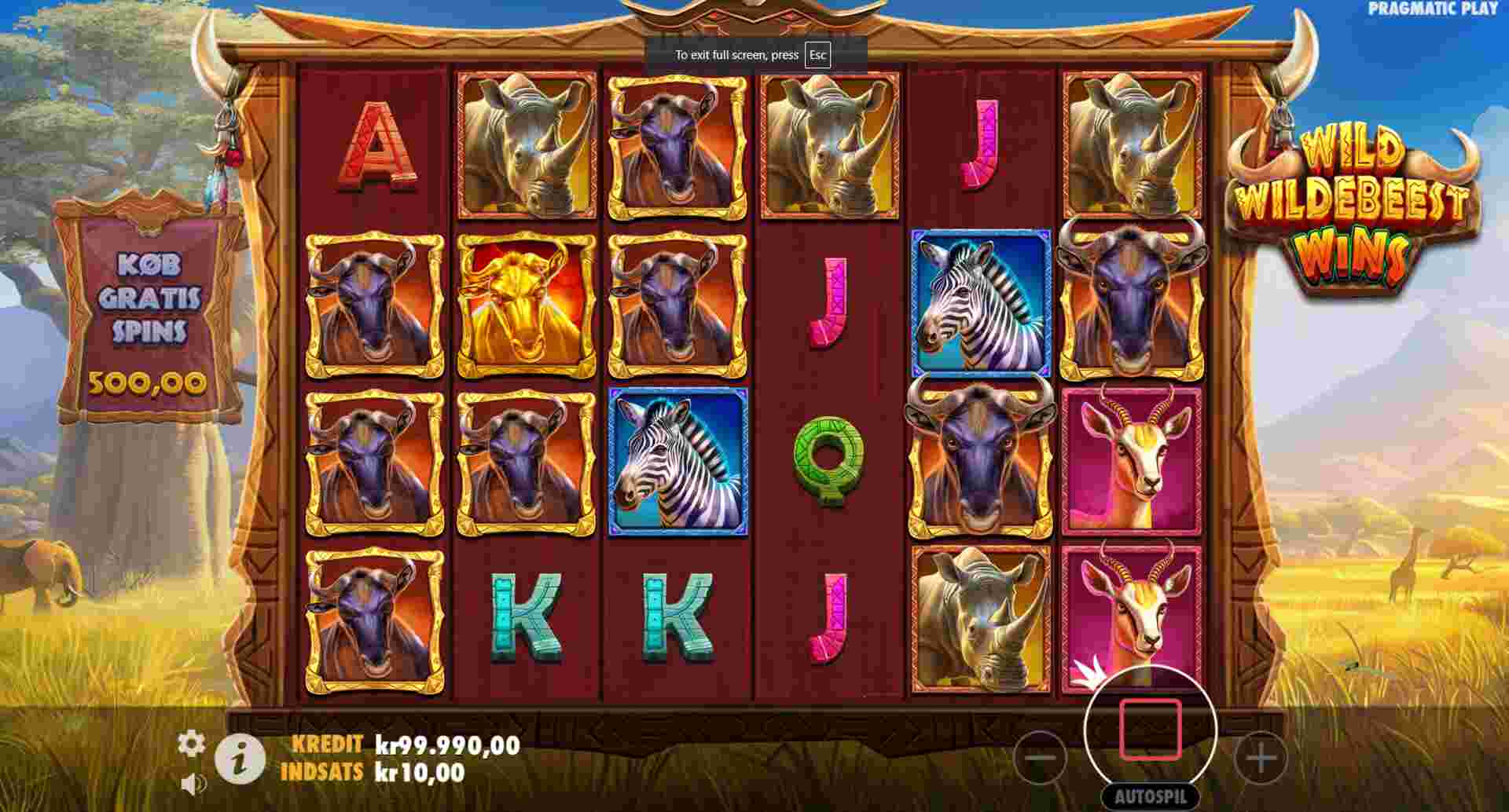 Pragmatic Play Screenshot af Wild Wilderbeest Win Spilleatuomat