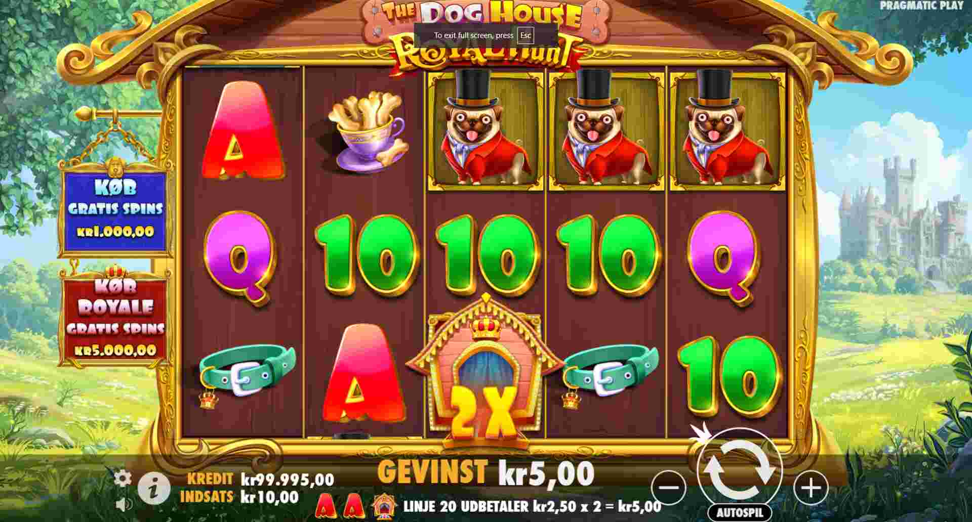 Pragmatic Play The Dog House Royal Hunt Screenshot af casino gameplay online casino
