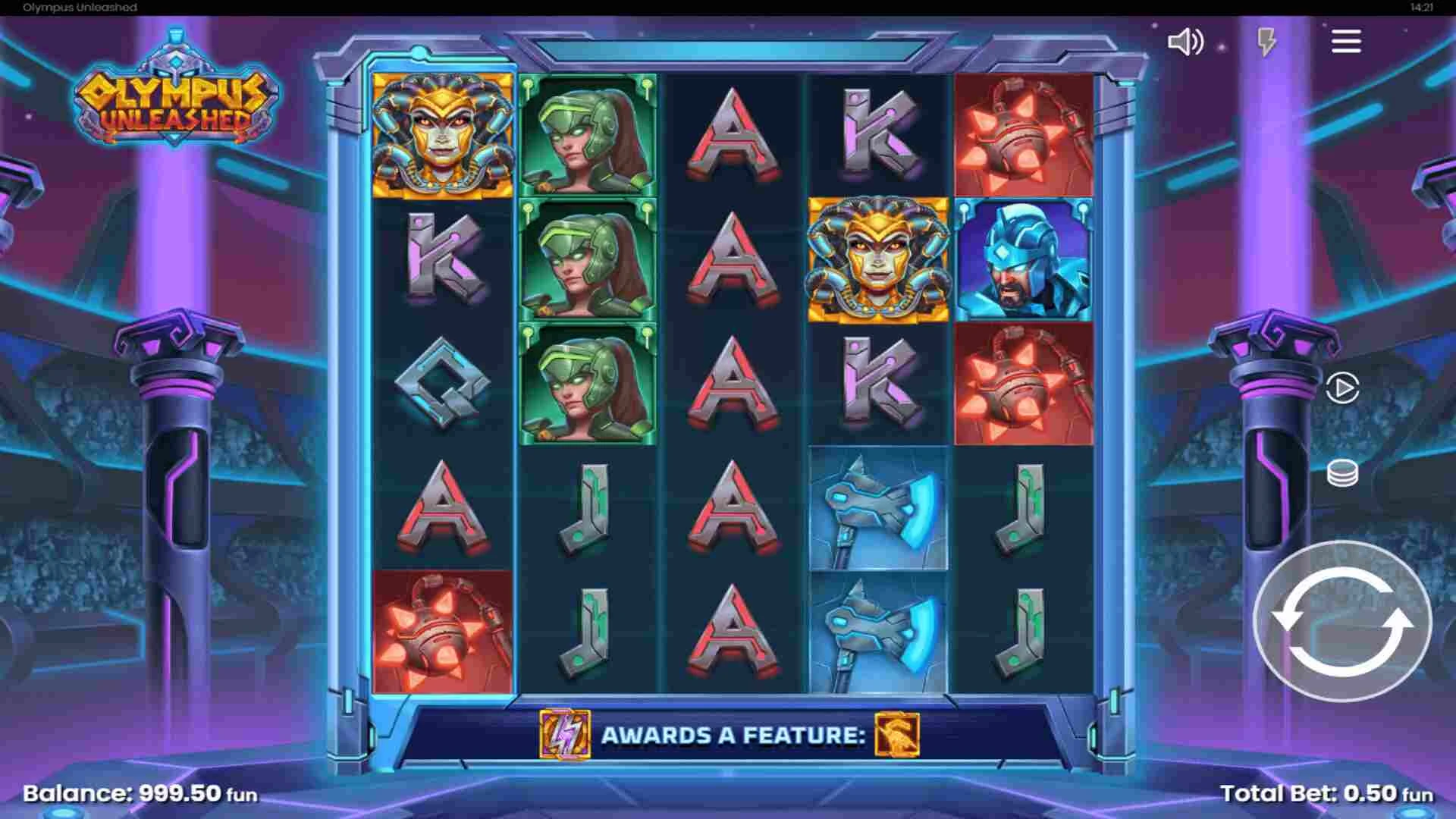 Push Gaming Olympus Unleashed Screenshot af Gameplayet