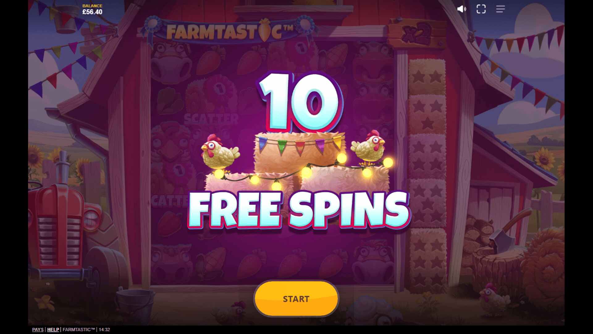 Red Tiger spilleautomat Farmtastic screenshot af gameplay