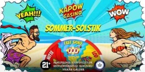 Casino Online DK Kapow Casino Sommer-solstik banner til free spins side