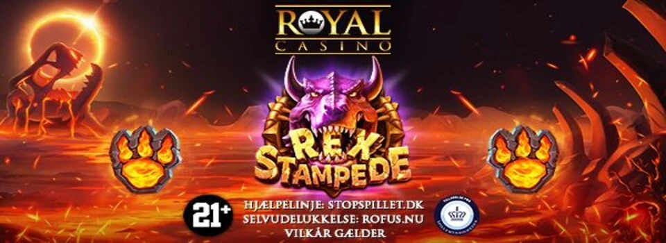 Casino Online DK Gratis spins til Rex Stampede hos RoyalCasino online casino på nettet med dansk licens