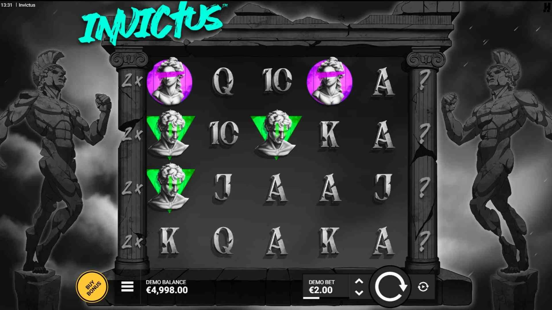 Casino Online DK Hacksaw Gamings Invictus spilleautomat screenshot af gameplayet