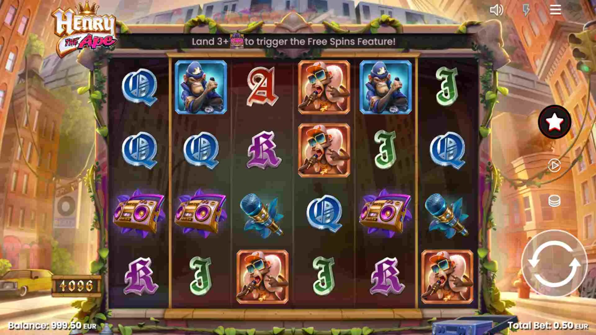 Casino Online DK Henry the Ape Push Gaming Screenshot af Gameplay