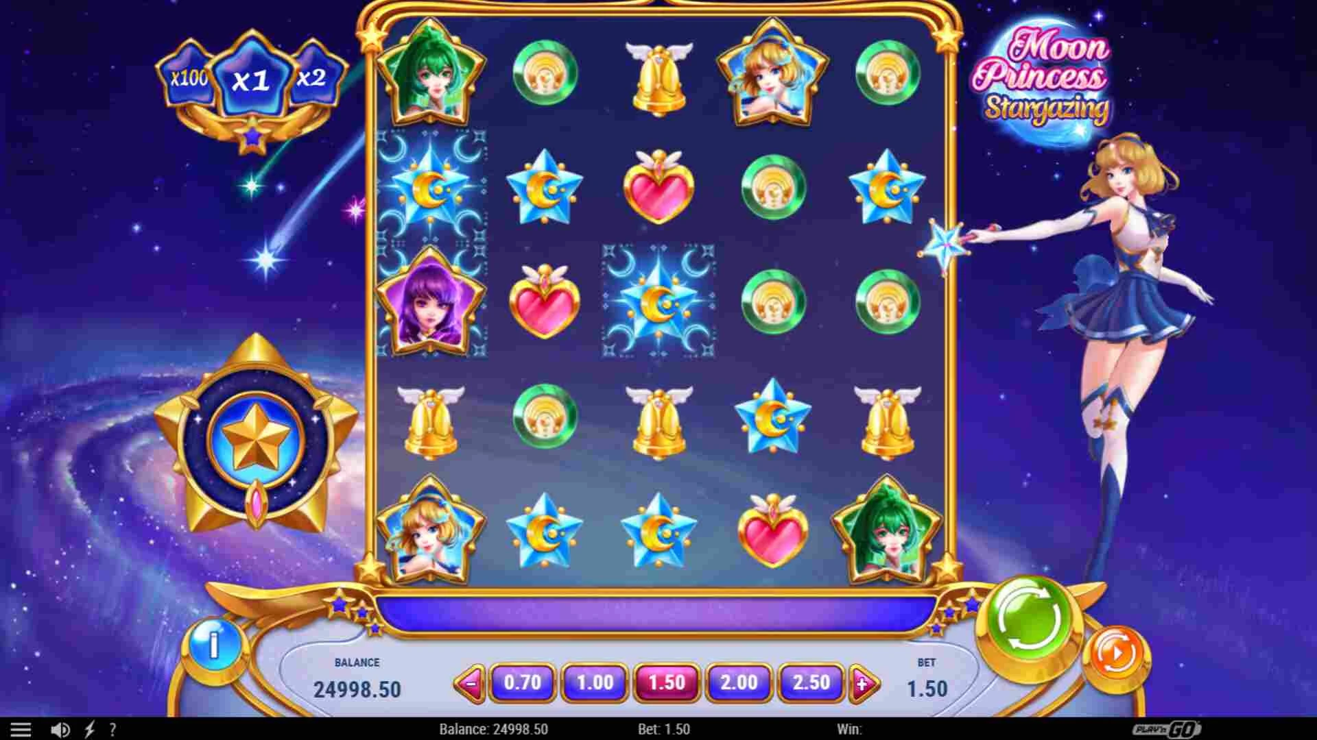 Casino Online DK Nyheder nyt casinospil fra Play n Go Moon Princess Stargazing screenshot af gameplay
