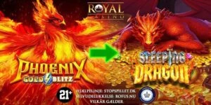 Casino Online DK Phoenix Gold Blitz og Sleeping Dragon casino spil logoer hos RoyalCasino