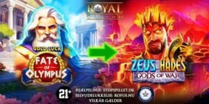 Casino Online DK Spil for 50 kr på Gold Luck Fate of Olympus og få 100 chancer til Zeus vs Hades Gods of War hos RoyalCasino