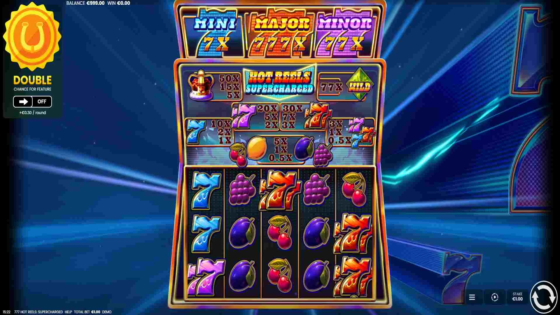 777 Hot Reels Supercharged fra Octoplay Screenshot af gameplay