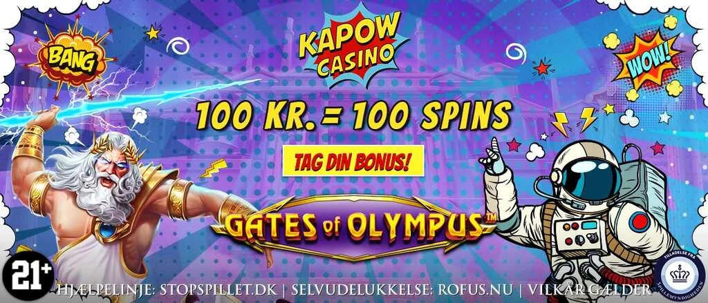Kapow Casino Velkomstbonus Gates of Olympus