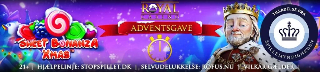 Royal Casino 1. advent Sweet Bonanza Xmas banner