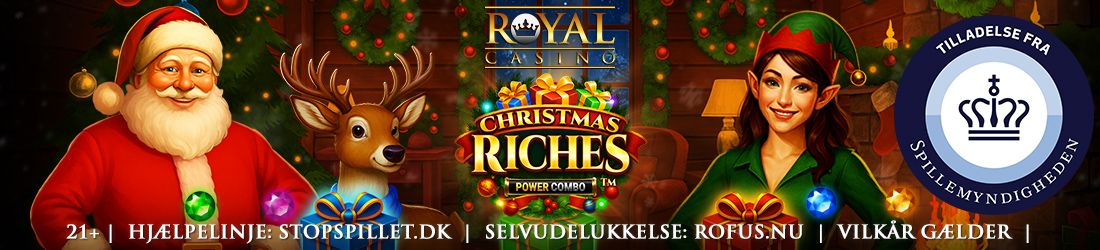 Royal Casino Banner med Christmas Riches Power Combo spilnyhed
